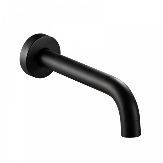 Euro Round Matt Black Bathtub/Basin Wall Spout